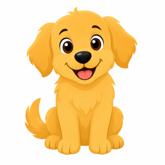 Professor Paws, a friendly golden retriever puppy